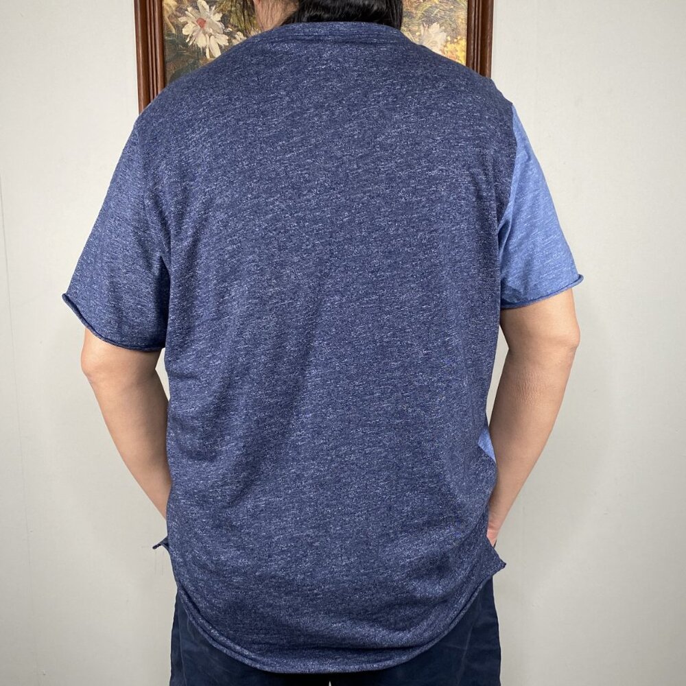 American Rag Shortsleeve Shirt Top Men's XL Blue Patchwork Casual - Picture 3 of 8